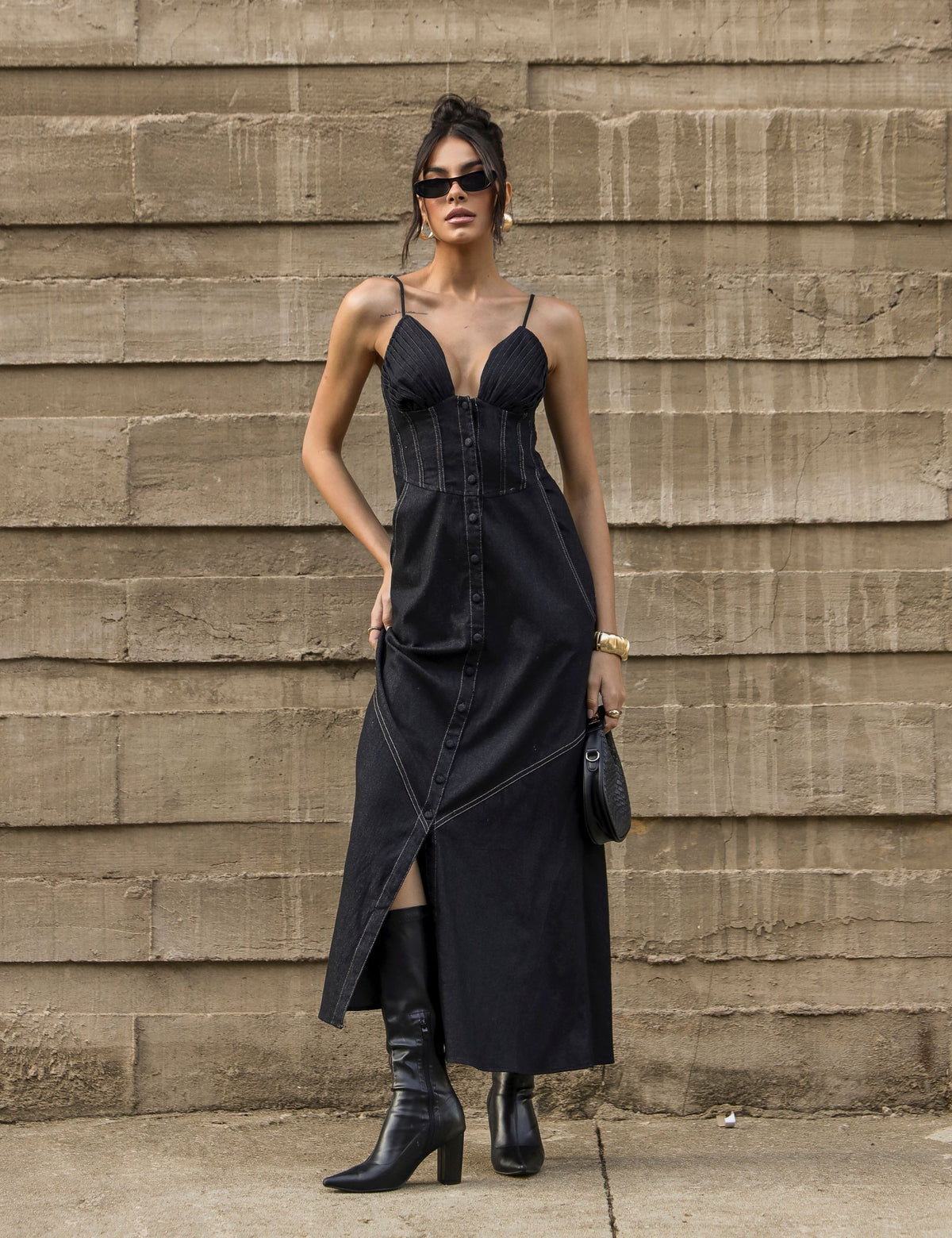 Vestido Jeans Larissa - Preto