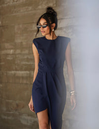 Vestido Drapeado Chiara - Azul