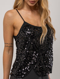 Blusa Paetê Stela - Preta