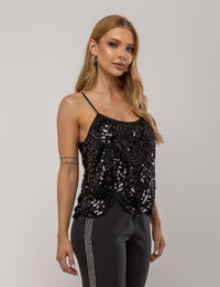 Blusa Paetê Stela - Preta