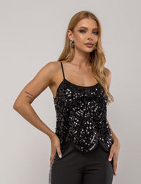 Blusa Paetê Stela - Preta