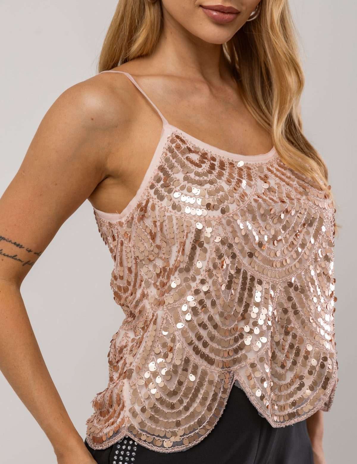 Blusa Paetê Stela - Rosê