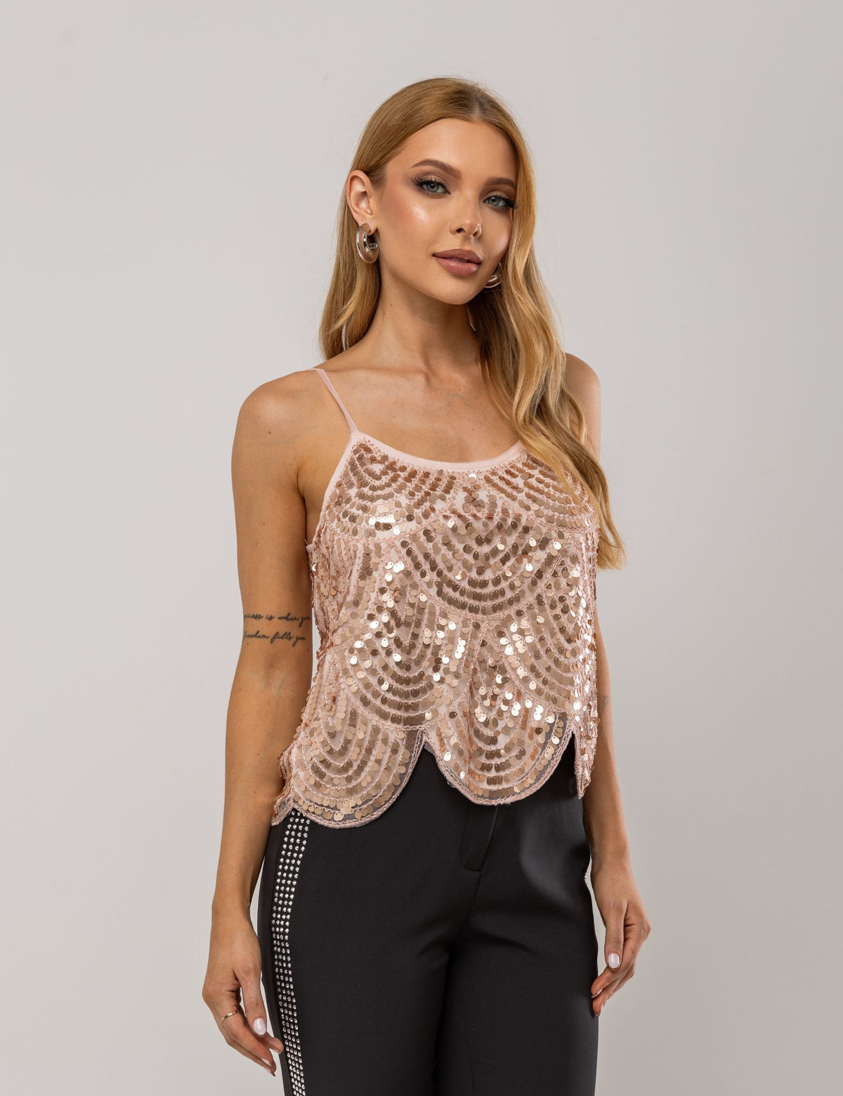 Blusa Paetê Stela - Rosê