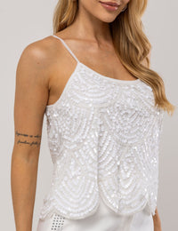 Blusa Paetê Stela - Off White