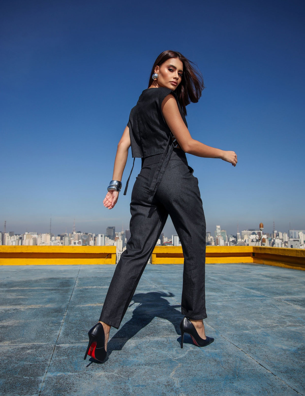 Conjunto Jeans Jordana - Preto