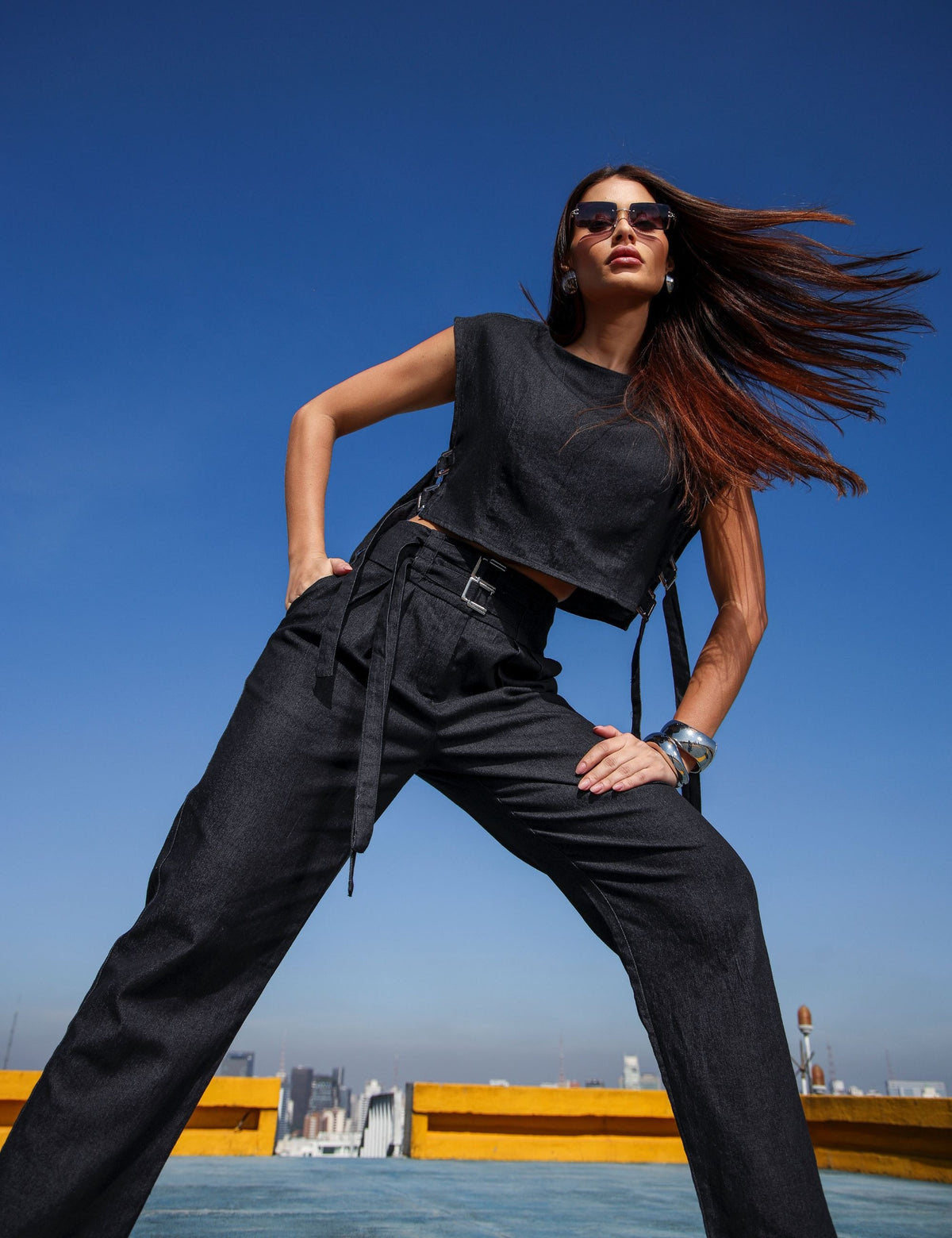 Conjunto Jeans Jordana - Preto