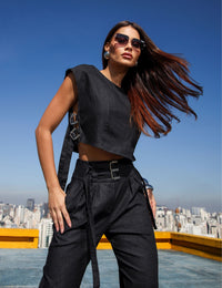 Conjunto Jeans Jordana - Preto