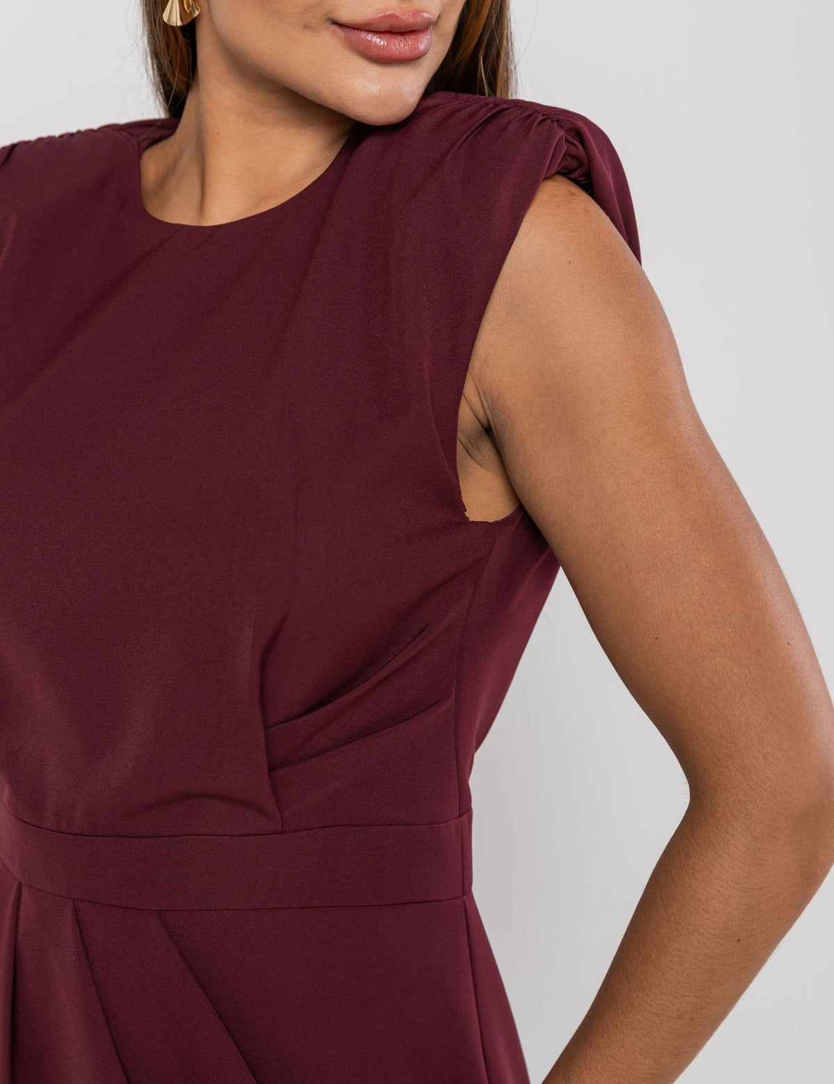 Vestido Drapeado Chiara - Vinho