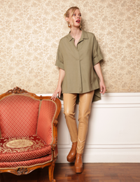 Camisa Ampla Manga Curta Renata - Verde