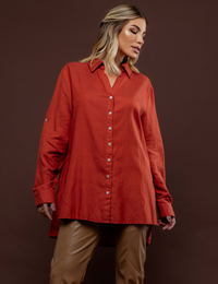 Camisa em Linho Gretha - Vermelho