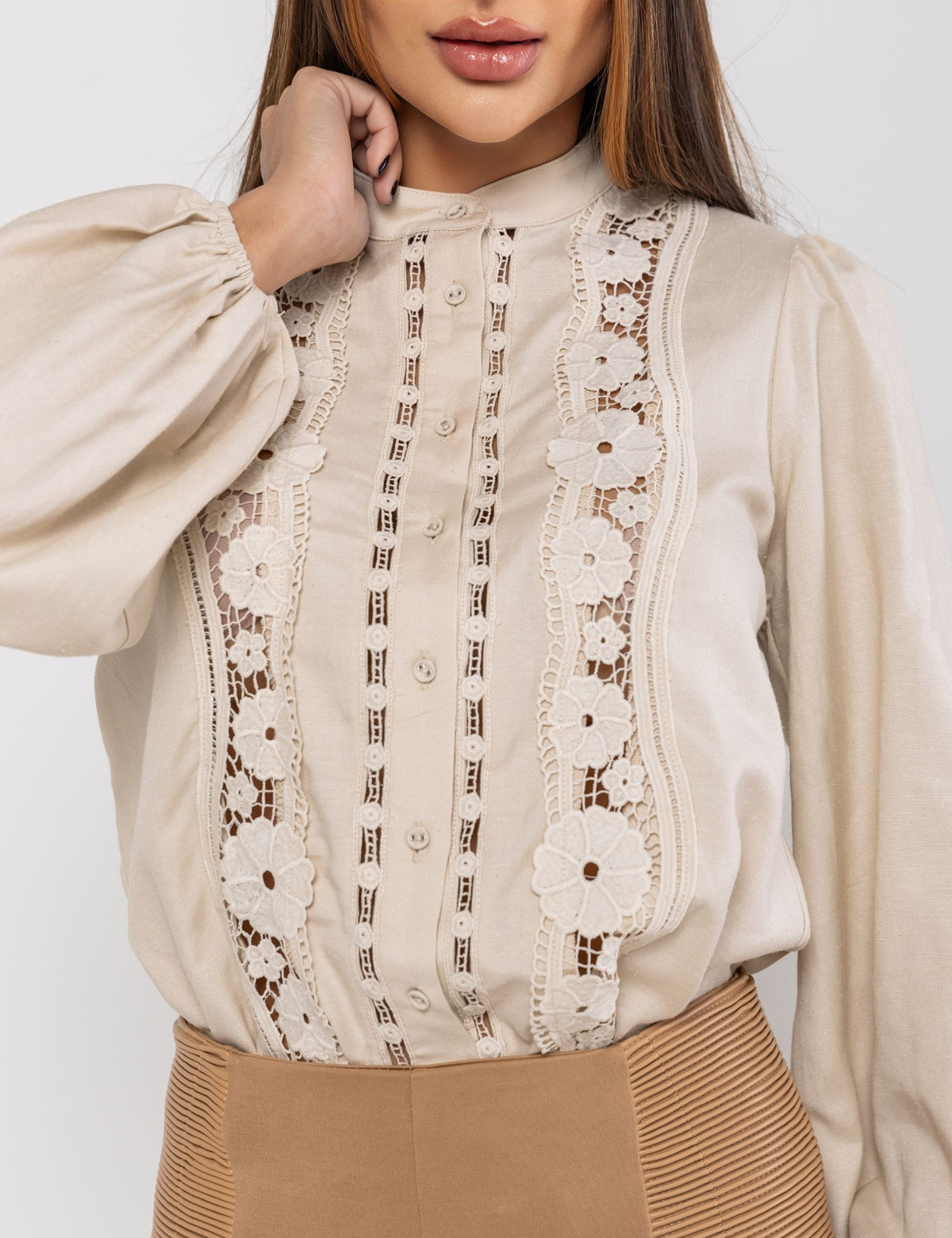 Camisa Viscolinho Luna - Bege