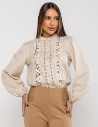 Camisa Viscolinho Luna - Bege