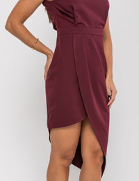 Vestido Drapeado Chiara - Vinho