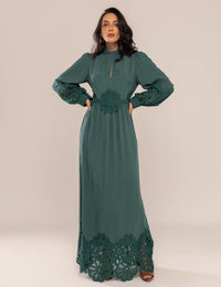 Vestido Lira com Renda - Verde