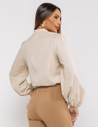 Camisa Viscolinho Luna - Bege