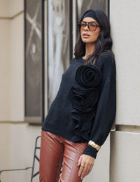 Blusa Flores Florence - Preta