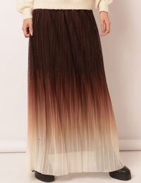 Saia Plissada Mayara - Marrom