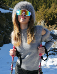 Blusa Tricot Abertura Nicole - Cinza