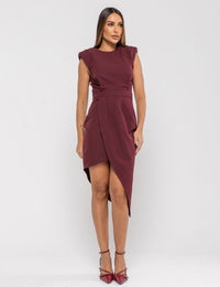 Vestido Drapeado Chiara - Vinho