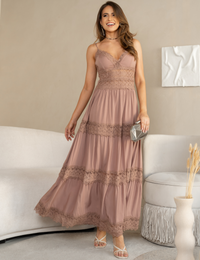 Vestido Alças Renda Michaela - Marrom