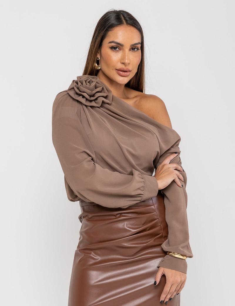 Blusa Ombro a Ombro Dalila - Cáqui