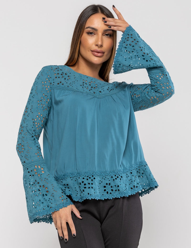 Blusa de Viscose Marcela - Azul