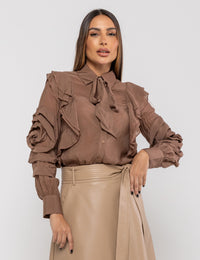 Camisa de Viscose Alice - Marrom