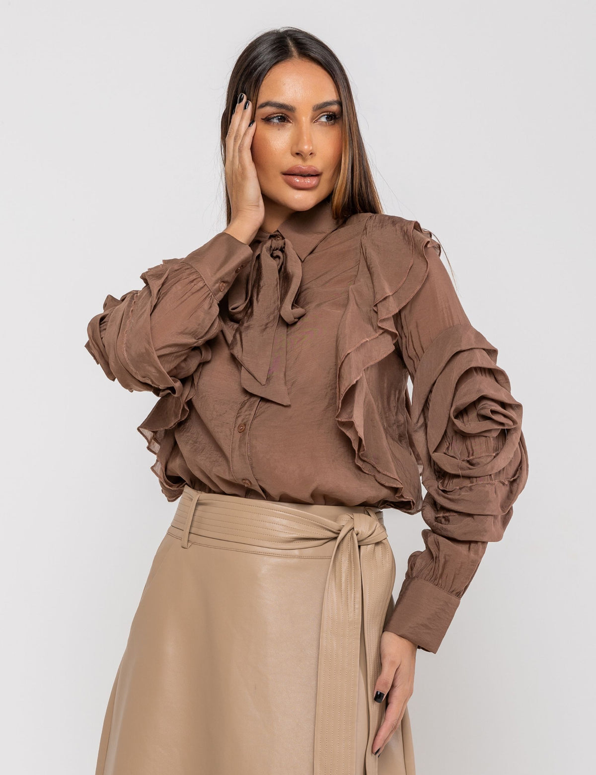 Camisa de Viscose Alice - Marrom