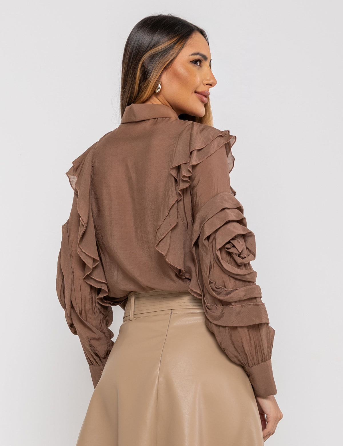 Camisa de Viscose Alice - Marrom