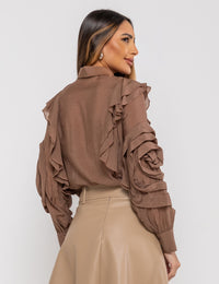 Camisa de Viscose Alice - Marrom