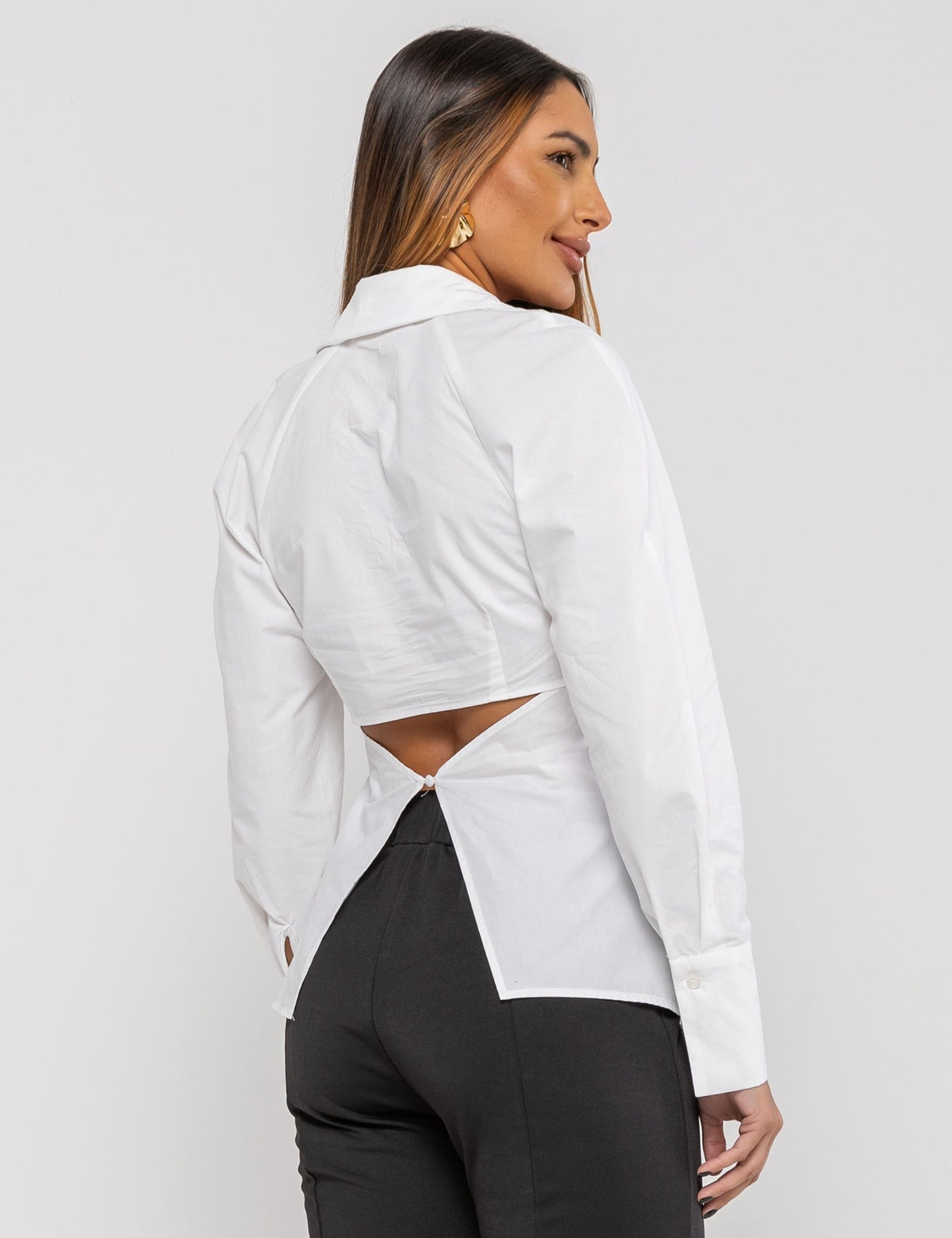 Camisa com Abertura nas Costas Laterais Raissa - Off White
