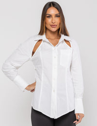 Camisa com Abertura nas Costas Laterais Raissa - Off White