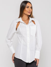 Camisa com Abertura nas Costas Laterais Raissa - Off White