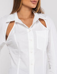 Camisa com Abertura nas Costas Laterais Raissa - Off White