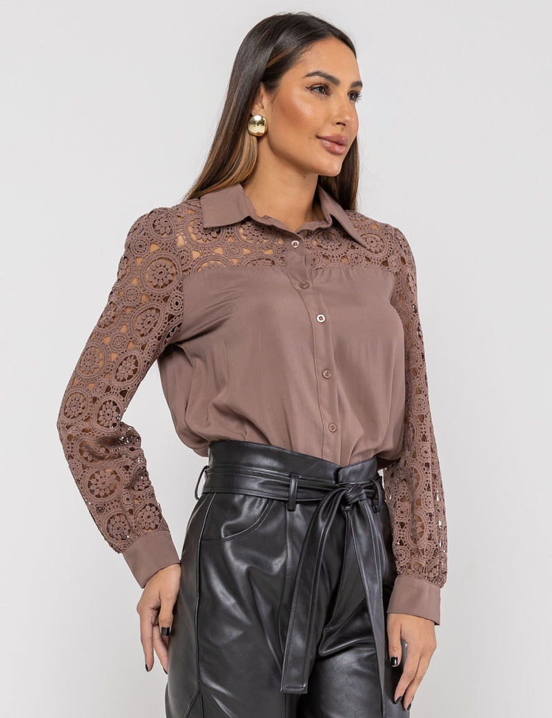 Camisa Viscose Briant - Marrom