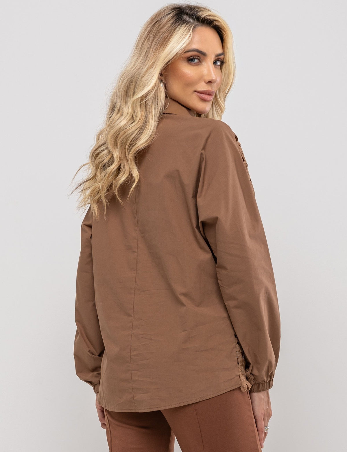 Blusa Guipir Senna - Marrom