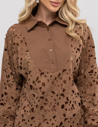 Blusa Guipir Senna - Marrom