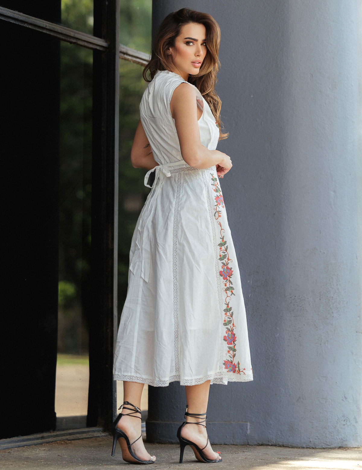 Vestido Midi Algodão Sofia - Branco