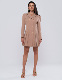 Vestido Blazer Pregas Hannah - Bege