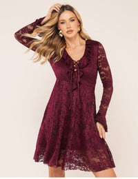 Vestido em Renda Lavínia - Vinho