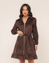 Vestido Suede Paloma - Marrom