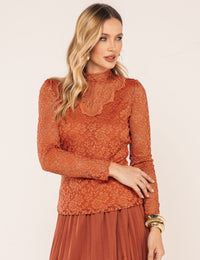 Blusa em Renda Emanuelle - Caramelo