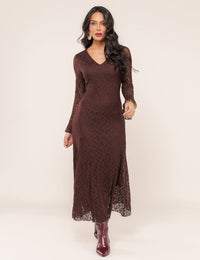 Vestido em Renda Sabrina - Café