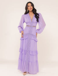 Vestido Decote V Donatela - Lavanda