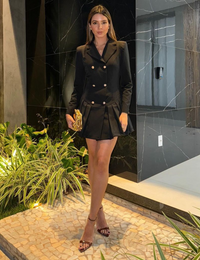 Vestido Blazer Pregas Hannah - Preto