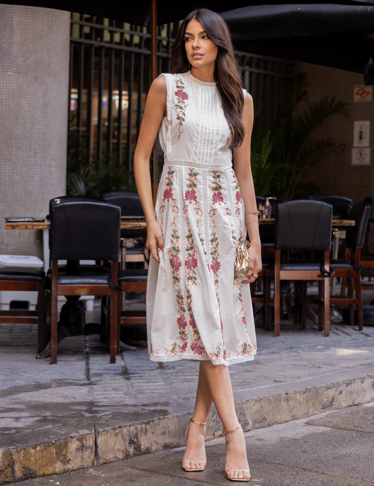 Vestido Midi Algodão Sofia - Branco