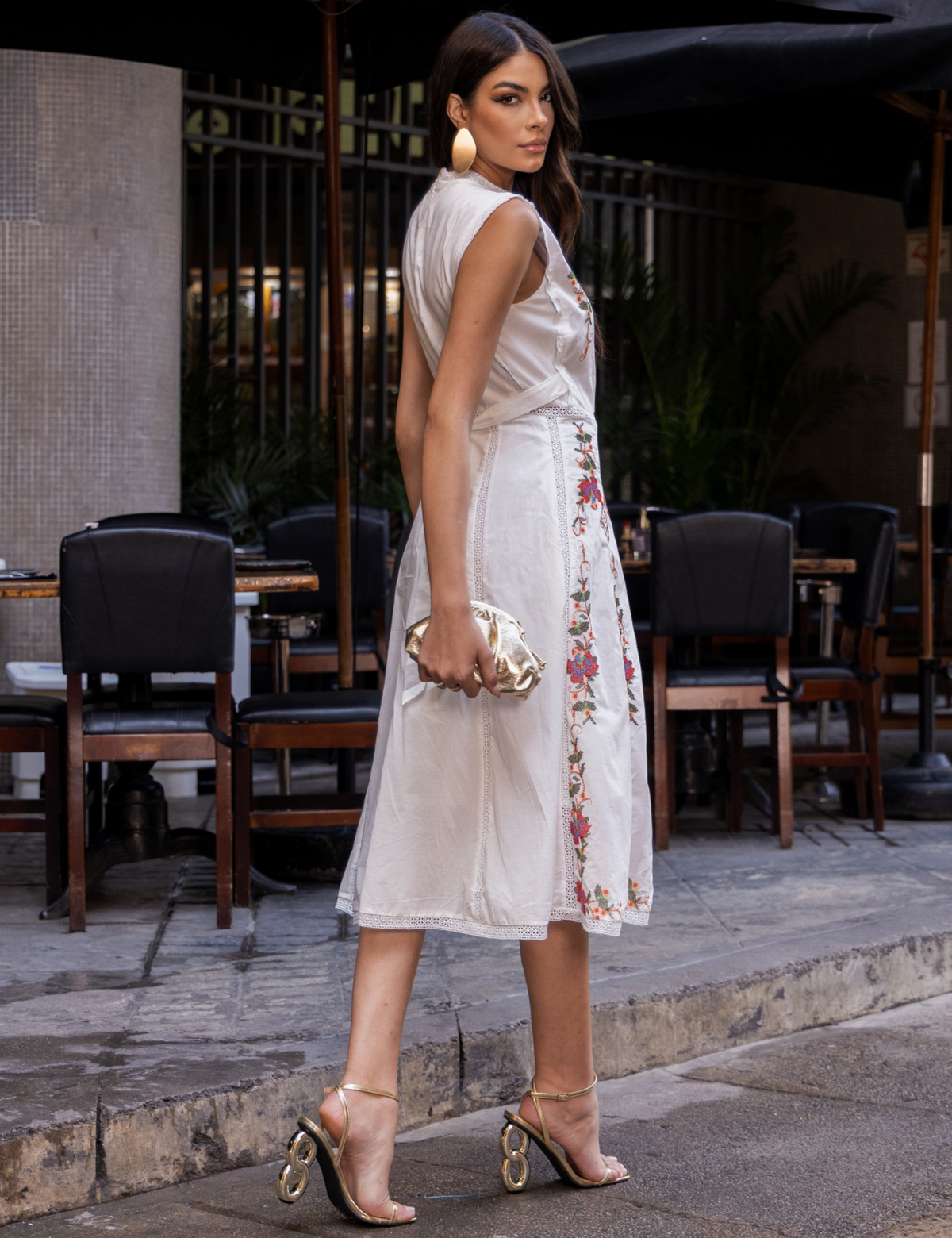 Vestido Midi Algodão Sofia - Branco