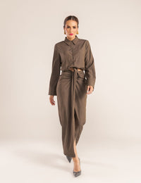 Conjunto Alfaiataria Nari - Marrom