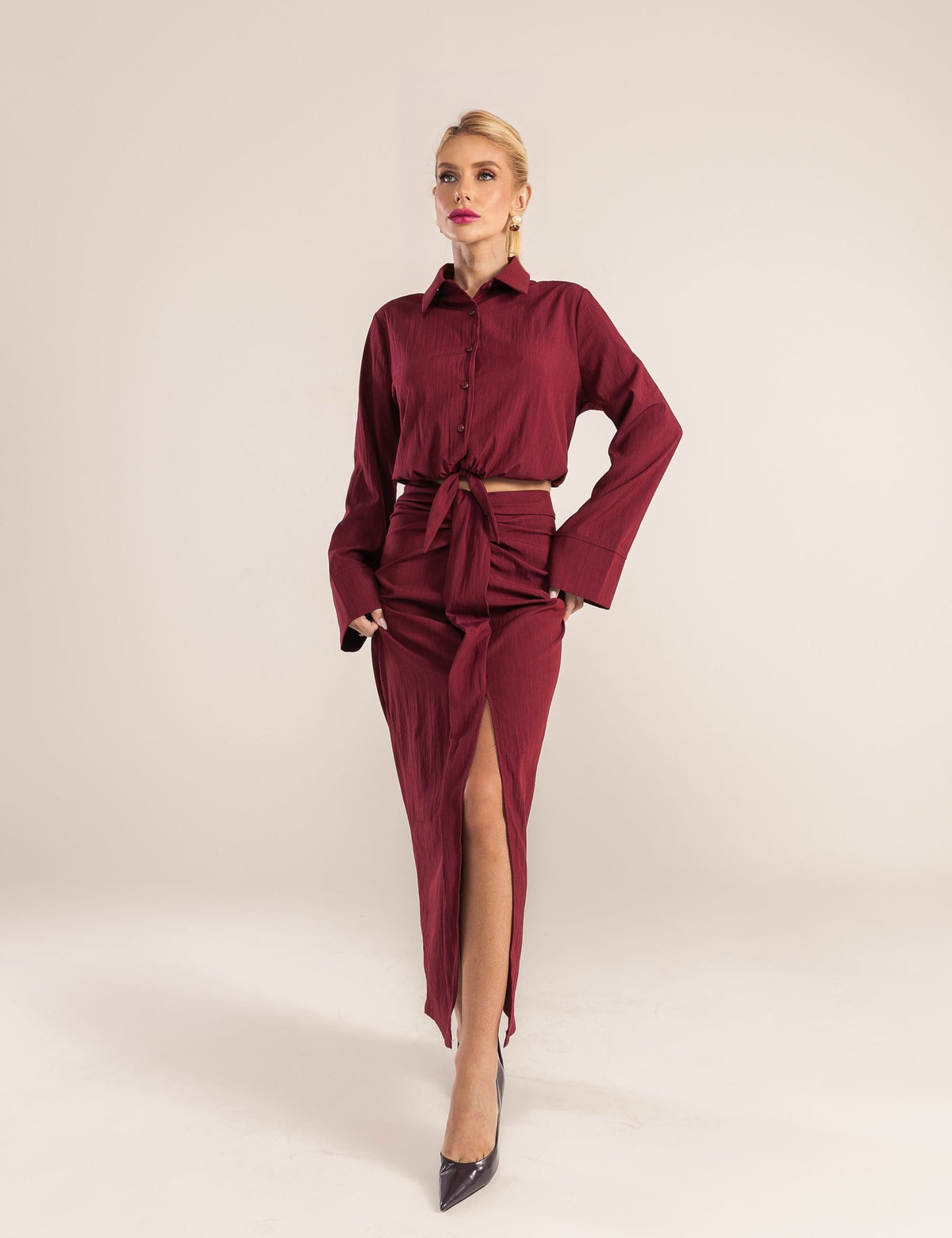 Conjunto Alfaiataria Nari - Vinho