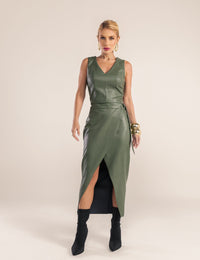 Conjunto Couro PU Savana - Verde Oliva